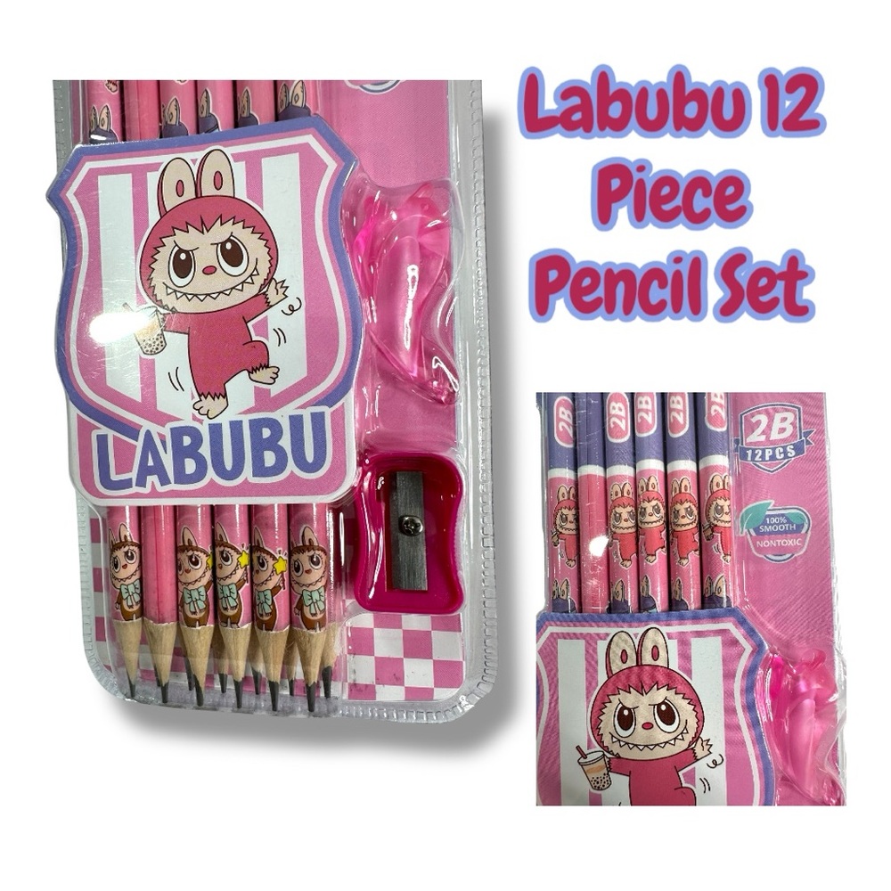 Labubu Pink Pencil Set - Picture 2 of 3